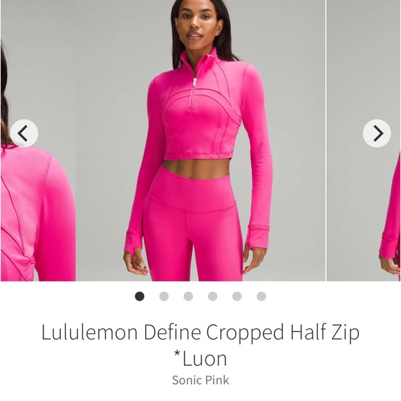 lululemon athletica Jackets & Blazers - Lululemon Define cropped half zip jacket *Luon SONIC PINK Sz 12 Rare